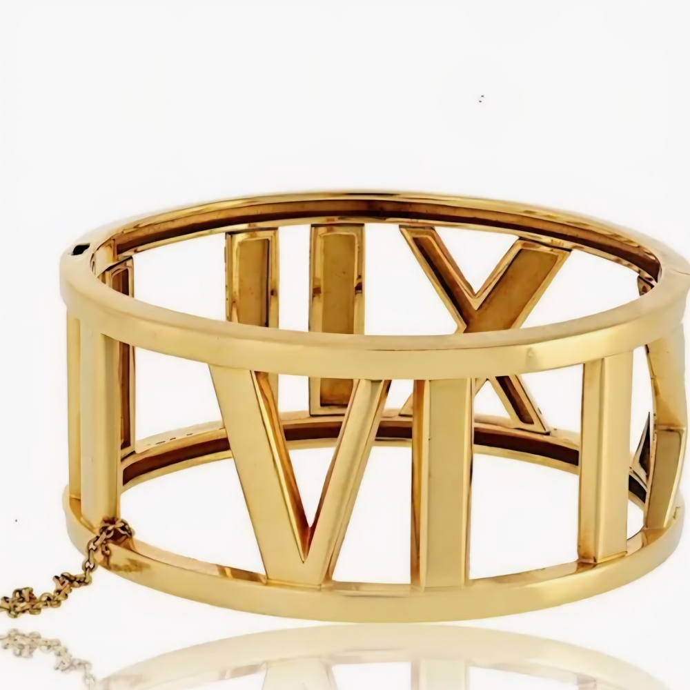 Tiffany & Co. Large Atlas 18k Gold Roman Numeral Bracelet